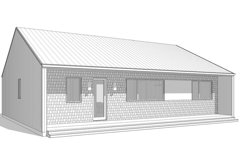 Architectural House Design - Exterior - Rear Elevation 1 for Cottage House Plan #1114-39 - 3 bed, 2 bath