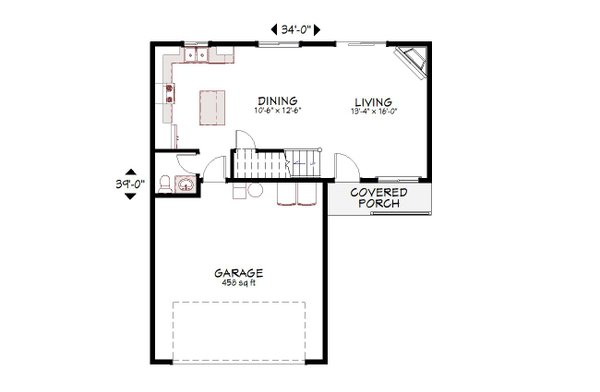 House Blueprint - Traditional Floor Plan - Main Floor Plan #943-57