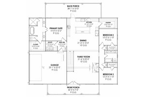 Floor Plan - Main Floor for Farmhouse House Plan #1096-99 - 3 bed, 2 bath