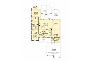 Floor Plan - Main Floor for Country House Plan #929-1060 - 4 bed, 4.5 bath