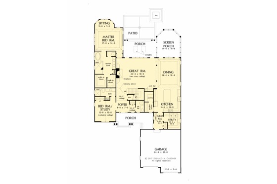 Floor Plan - Main Floor for Country House Plan #929-1060 - 4 bed, 4.5 bath