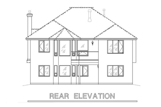Exterior - Rear Elevation for Traditional House Plan #18-1013 - 2 bed, 2 bath