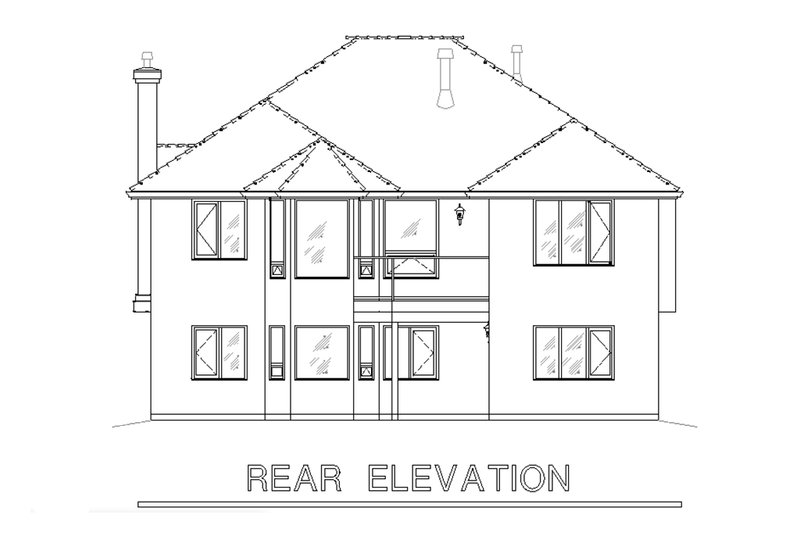 Home Plan - Exterior - Rear Elevation for Traditional House Plan #18-1013 - 2 bed, 2 bath