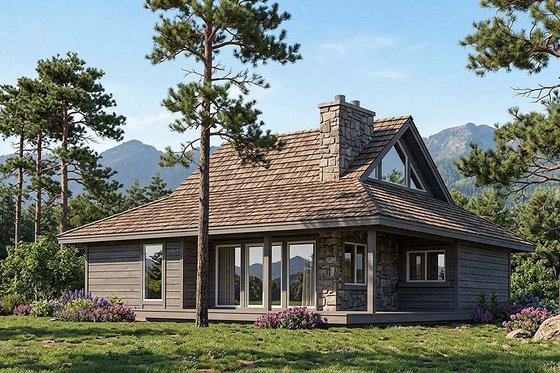 Exterior - Front Elevation for Country House Plan #312-545 - 2 bed, 1 bath