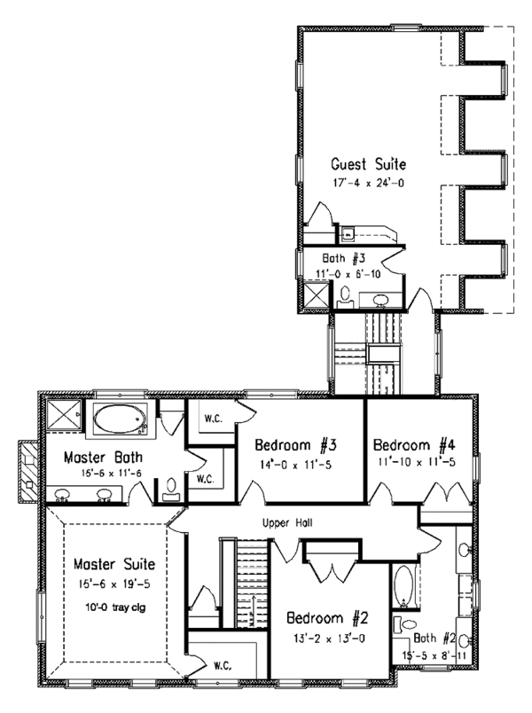 Architectural House Design - Classical Floor Plan - Upper Floor Plan #994-6