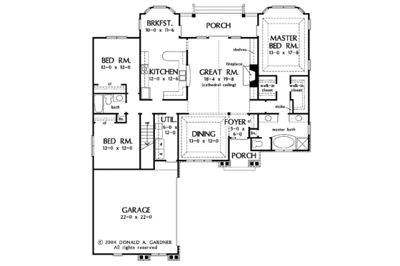 Floor Plan - Main Floor for Country House Plan #929-710 - 3 bed, 2 bath