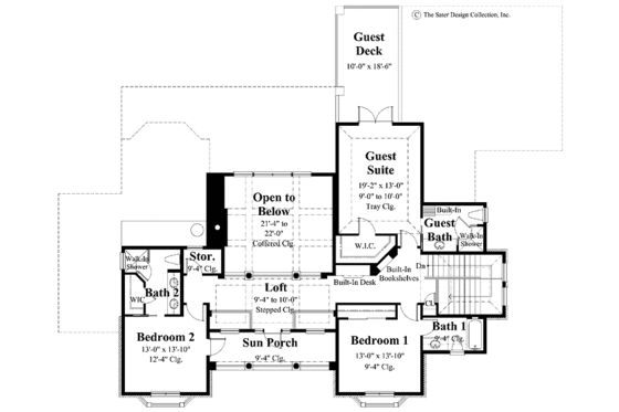 Floor Plan - Upper Floor for Mediterranean House Plan #930-276 - 4 bed, 4.5 bath