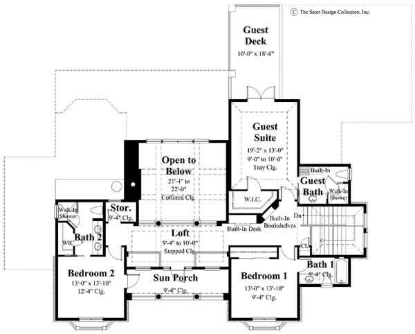 Dream House Plan - Mediterranean Floor Plan - Upper Floor Plan #930-276