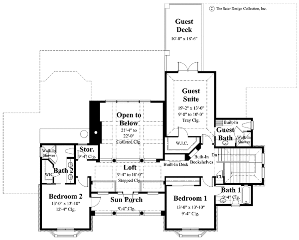 House Plan Design - Mediterranean Floor Plan - Upper Floor Plan #930-276