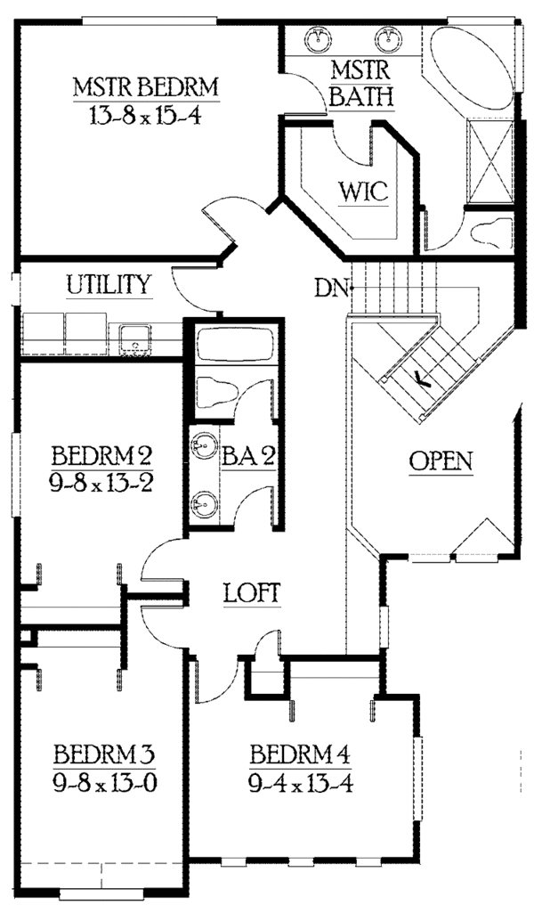 House Plan Design - Craftsman Floor Plan - Upper Floor Plan #132-360