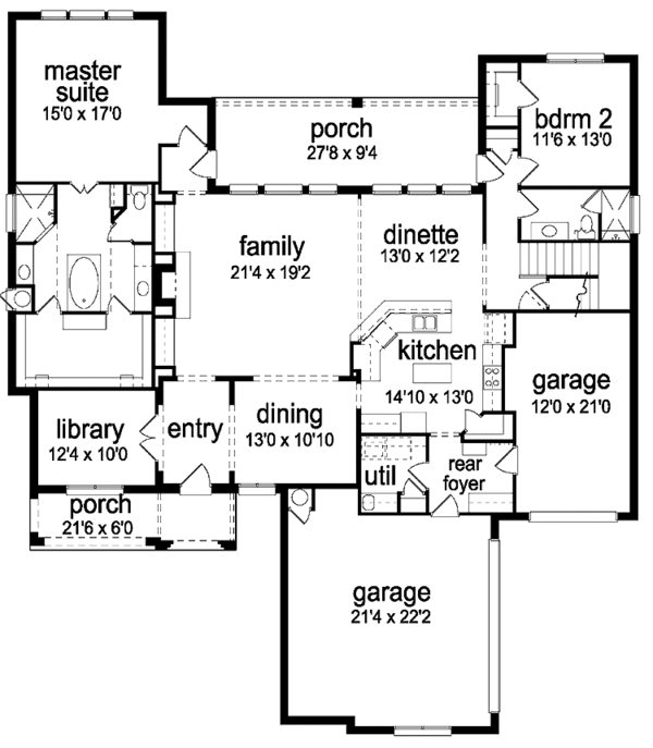 Home Plan - Traditional Floor Plan - Main Floor Plan #84-734
