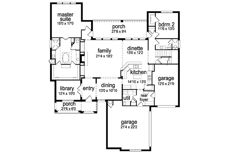 Dream House Plan - Floor Plan - Main Floor for Traditional House Plan #84-734 - 4 bed, 3 bath