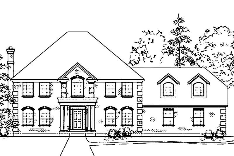 Home Plan - Exterior - Front Elevation 3 for Colonial House Plan #945-43 - 2 bed, 2.5 bath