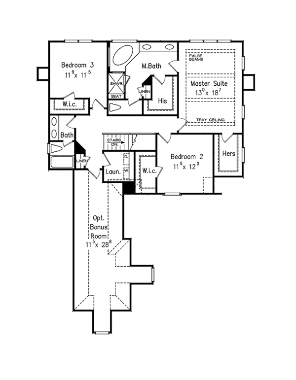 Dream House Plan - Country Floor Plan - Upper Floor Plan #927-937