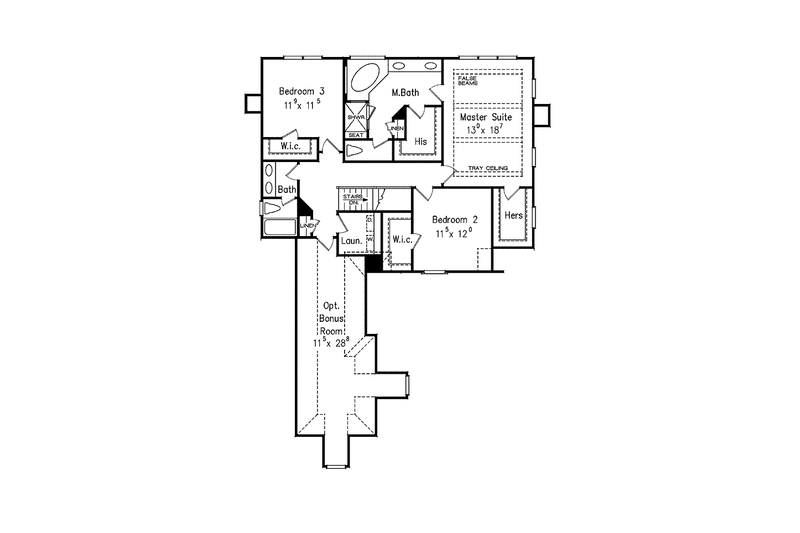 Home Plan - Floor Plan - Upper Floor for Country House Plan #927-937 - 4 bed, 3 bath