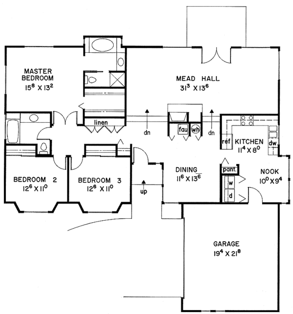 Dream House Plan - Contemporary Floor Plan - Main Floor Plan #60-752