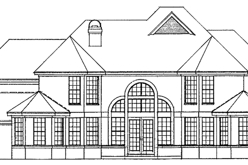 Home Plan - Exterior - Rear Elevation for Mediterranean House Plan #952-33 - 4 bed, 3.5 bath