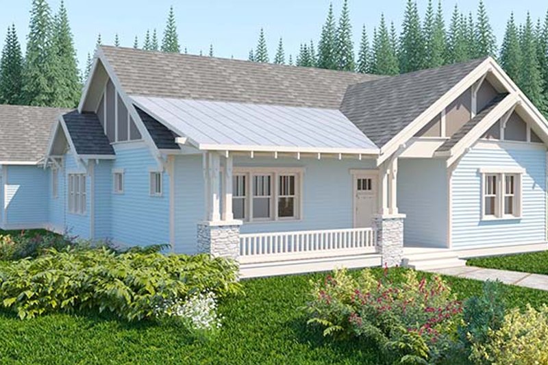House Blueprint - Craftsman Exterior - Front Elevation Plan #895-68