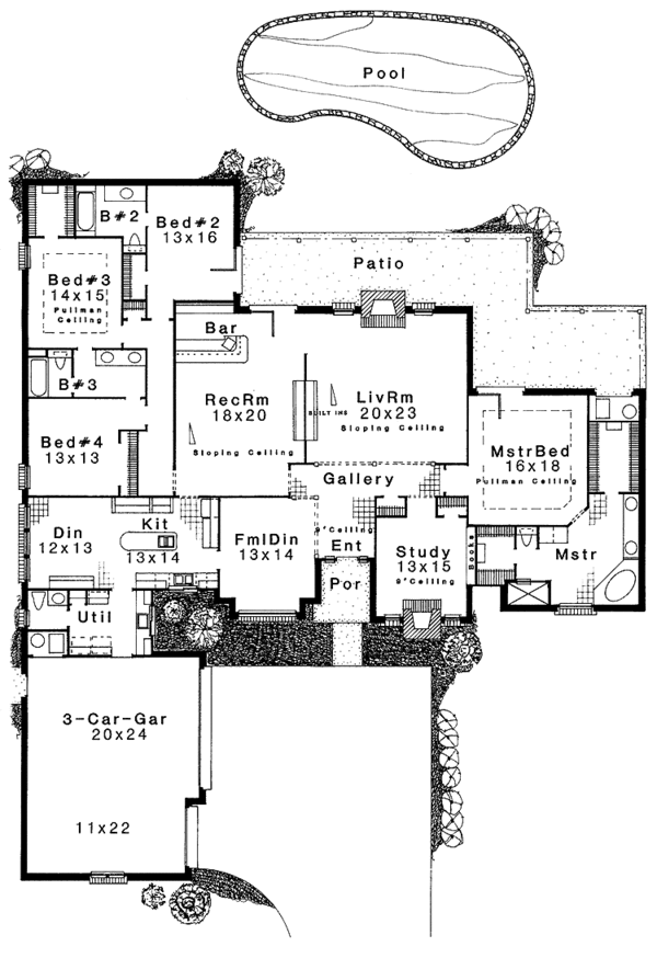 Dream House Plan - Country Floor Plan - Main Floor Plan #310-1066