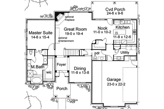 Floor Plan - Main Floor for European House Plan #120-231 - 4 bed, 2.5 bath