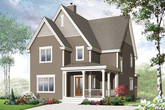 Exterior - Front Elevation 3 for Traditional House Plan #23-2505 - 3 bed, 2.5 bath