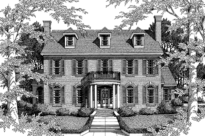 Dream House Plan - Exterior - Front Elevation 3 for Classical House Plan #952-131 - 3 bed, 3.5 bath