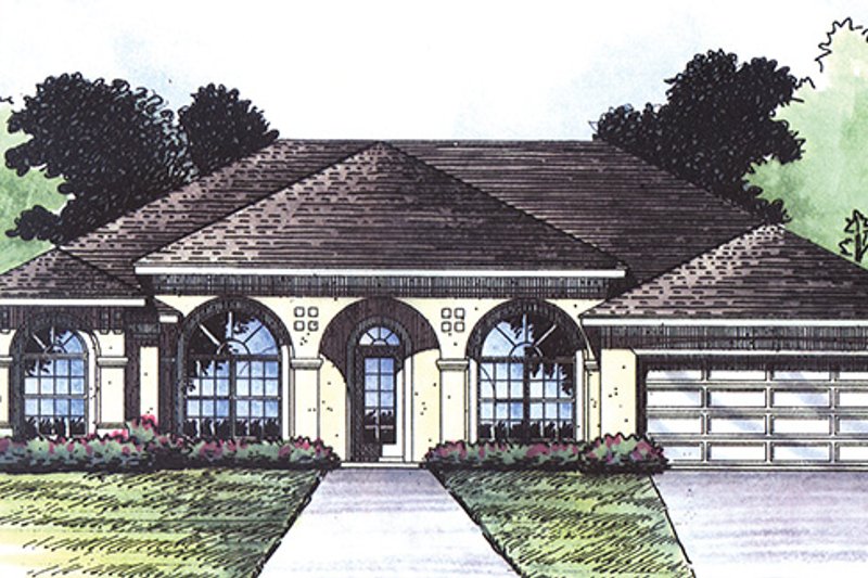 House Plan Design - Mediterranean Exterior - Front Elevation Plan #417-803