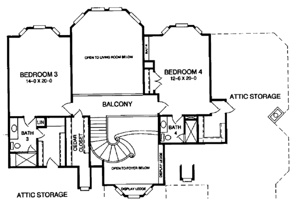 House Plan Design - Mediterranean Floor Plan - Upper Floor Plan #952-80