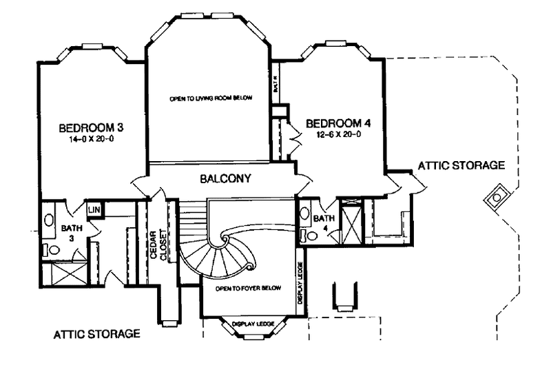 Home Plan - Floor Plan - Upper Floor for Mediterranean House Plan #952-80 - 4 bed, 4.5 bath