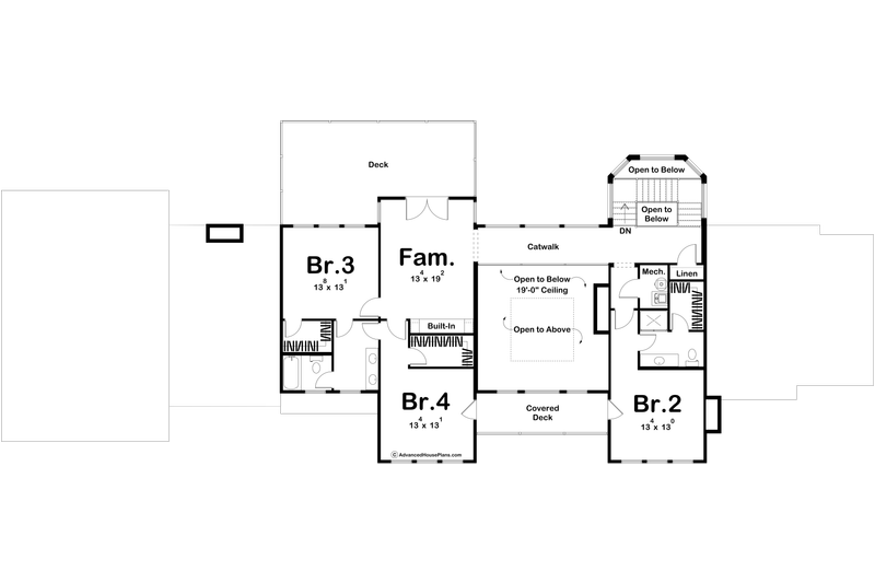 House Plan Design - Floor Plan - Upper Floor for Farmhouse House Plan #455-710 - 4 bed, 4 bath