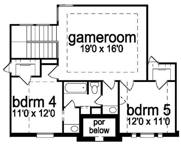 Architectural House Design - Tudor Floor Plan - Upper Floor Plan #84-731
