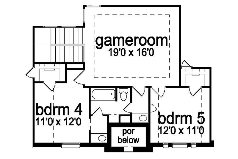 Home Plan - Floor Plan - Upper Floor for Tudor House Plan #84-731 - 5 bed, 3.5 bath
