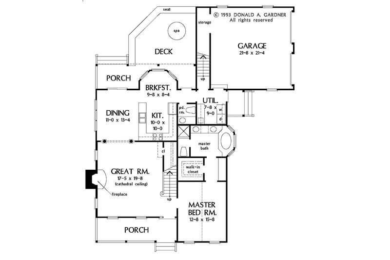 House Blueprint - Floor Plan - Main Floor for Country House Plan #929-372 - 3 bed, 2.5 bath