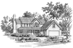Exterior - Front Elevation 3 for Country House Plan #929-160 - 4 bed, 2.5 bath