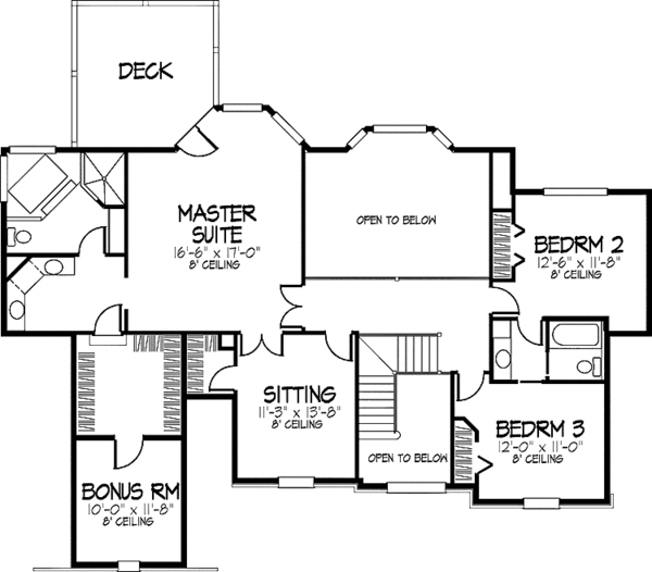 House Plan Design - Traditional Floor Plan - Upper Floor Plan #320-886