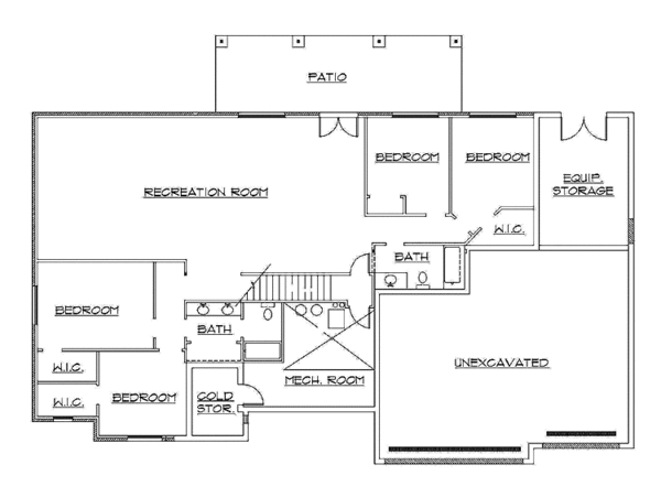 House Design - Traditional Floor Plan - Lower Floor Plan #945-119