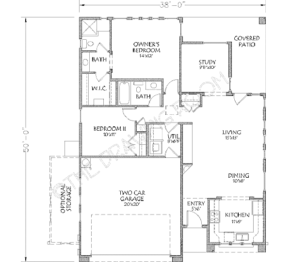 Adobe / Southwestern Floor Plan - Main Floor Plan #24-292