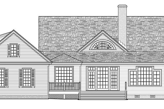 Exterior - Rear Elevation for Traditional House Plan #137-367 - 4 bed, 3 bath