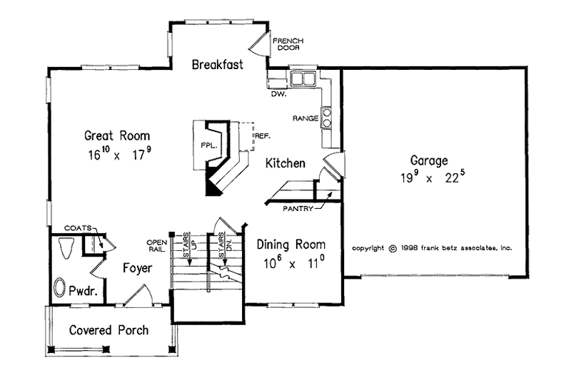 Home Plan - Floor Plan - Main Floor for Country House Plan #927-755 - 3 bed, 2.5 bath