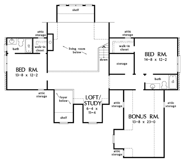 Dream House Plan - Country Floor Plan - Upper Floor Plan #929-544