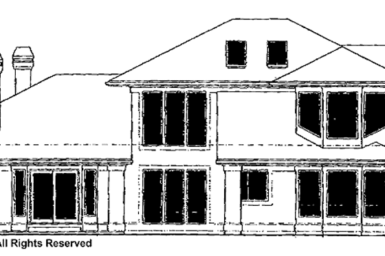 Exterior - Rear Elevation for Prairie House Plan #48-726 - 3 bed, 2.5 bath