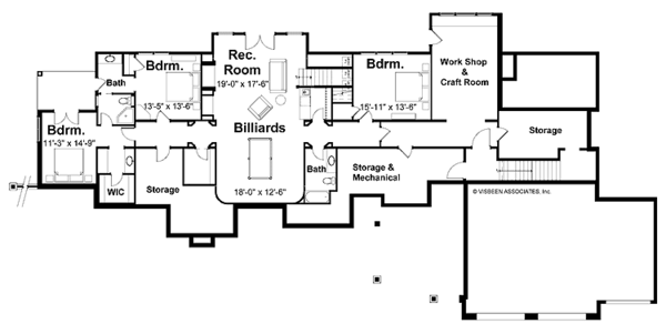 House Plan Design - European Floor Plan - Lower Floor Plan #928-37