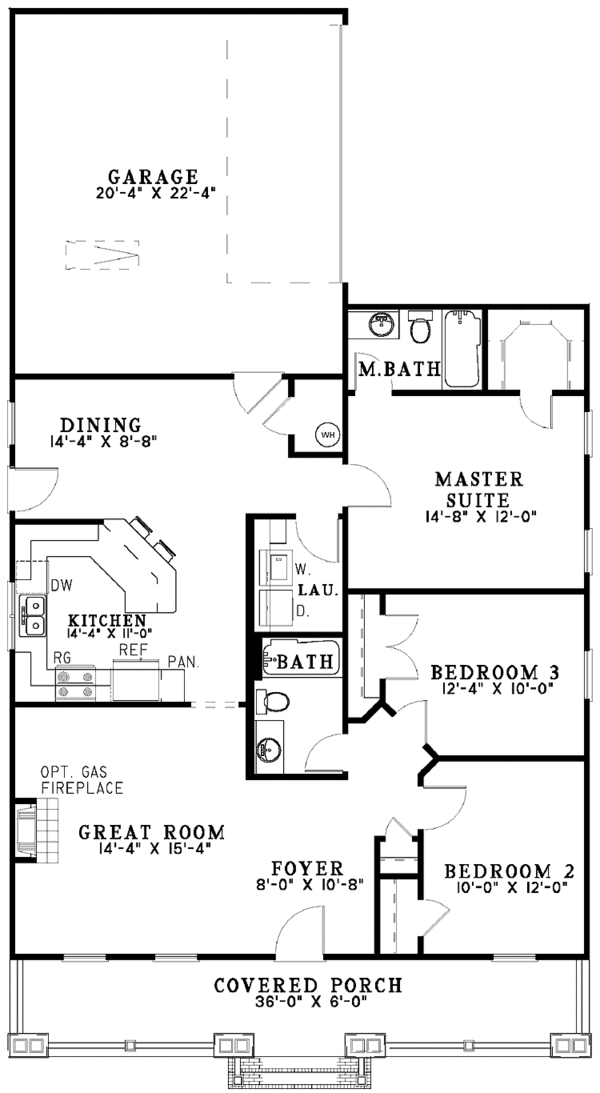 Architectural House Design - Country Floor Plan - Main Floor Plan #17-3147