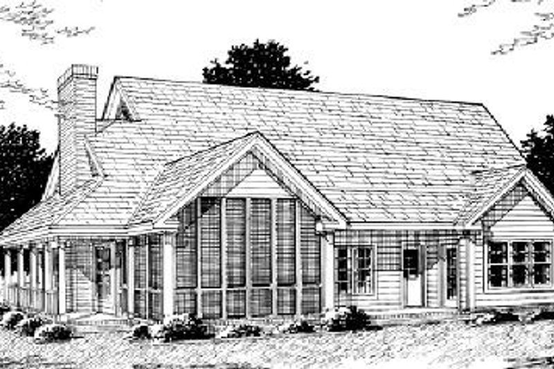 Home Plan - Exterior - Rear Elevation for Country House Plan #20-183 - 4 bed, 3.5 bath
