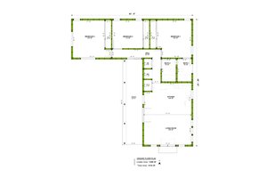Floor Plan - Main Floor for Adobe / Southwestern House Plan #1106-105 - 3 bed, 2 bath