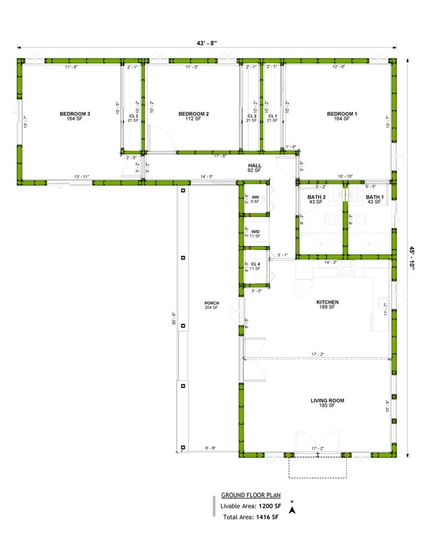 Home Plan - Adobe / Southwestern Floor Plan - Main Floor Plan #1106-105