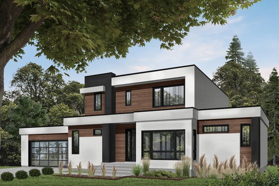 Exterior - Front Elevation 4 for Modern House Plan #23-2310 - 4 bed, 3 bath
