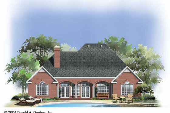 Exterior - Rear Elevation for Traditional House Plan #929-744 - 3 bed, 2.5 bath