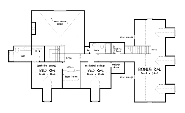 Country Floor Plan - Upper Floor Plan #929-409