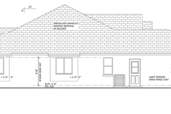Exterior - Other Elevation 1 for Mediterranean House Plan #1058-37 - 3 bed, 2 bath